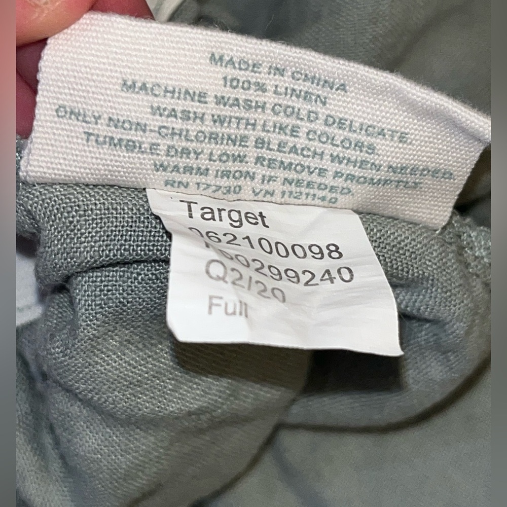 Casaluna ~ Green 100% Linen Sheet Set~Full - Picture 11 of 11